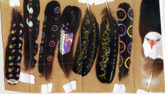 Eight Painted Feathers